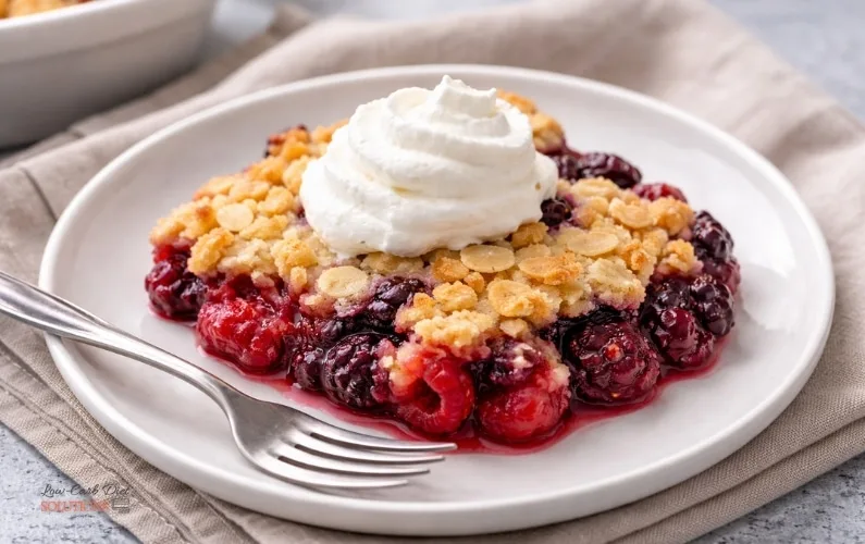 Low-Carb Raspberry & Blackberry Cobbler (Keto-Friendly Comfort!)