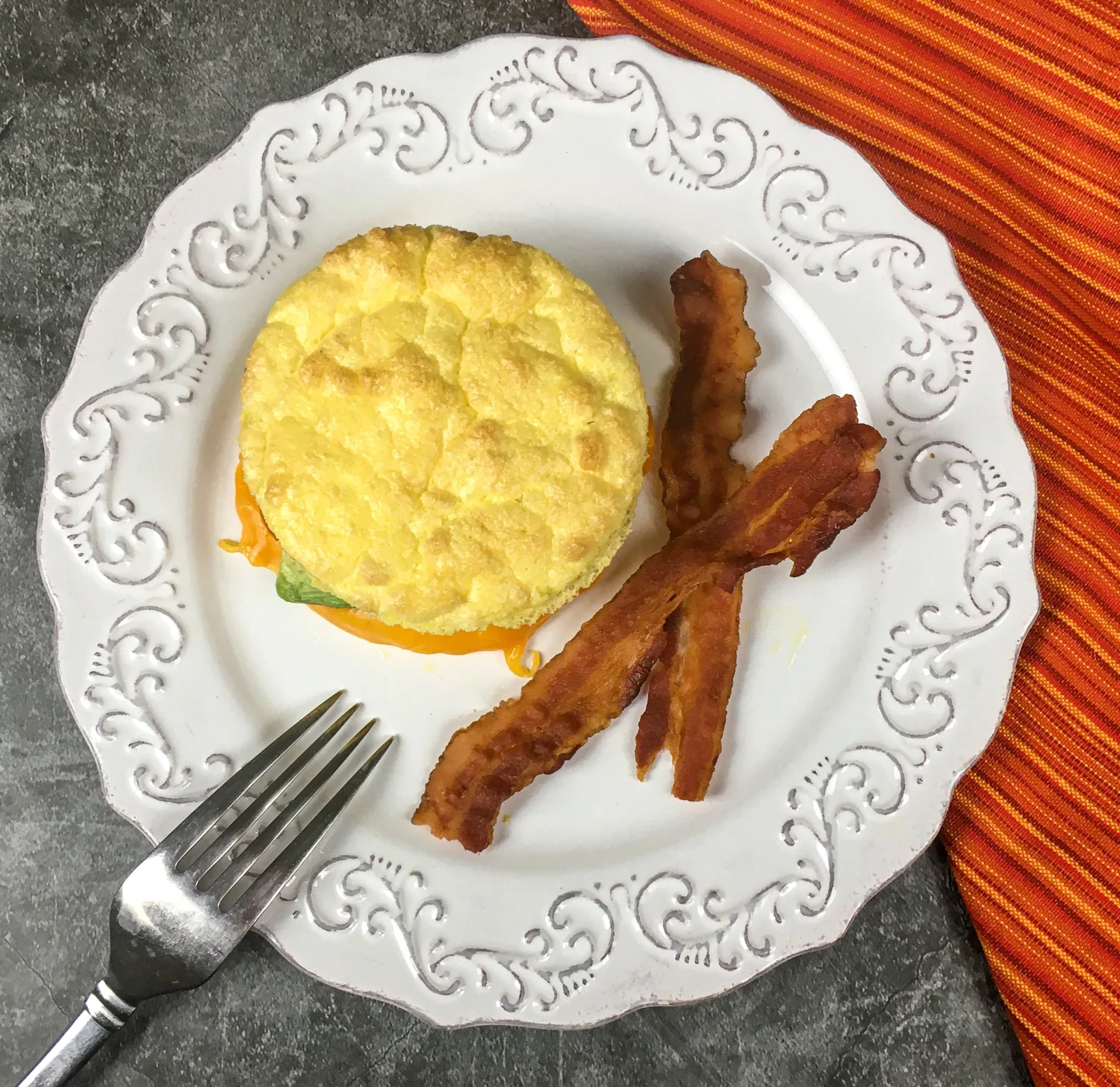 Keto Avocado Cheddar Breakfast Sandwich