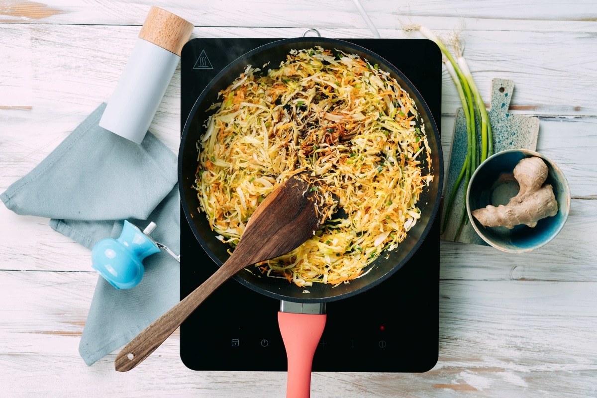 cooking cabbage for low carb egg roll bowl