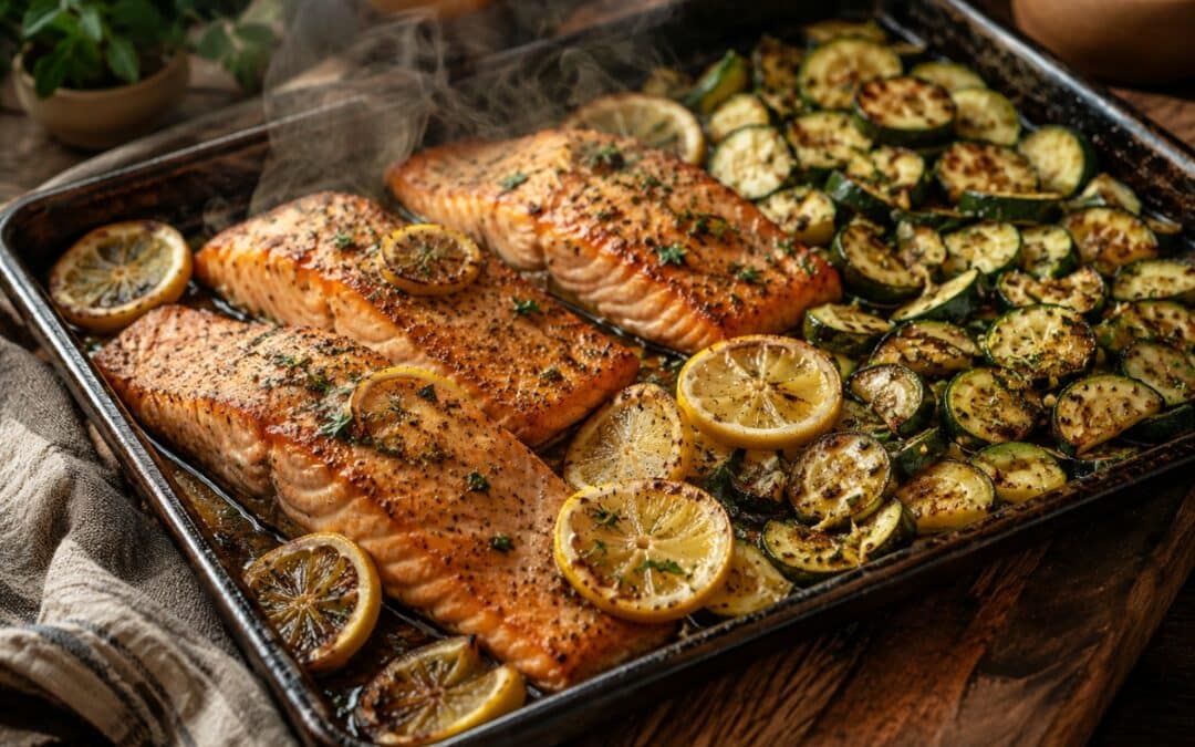 Sheet Pan Salmon with Roasted Zucchini